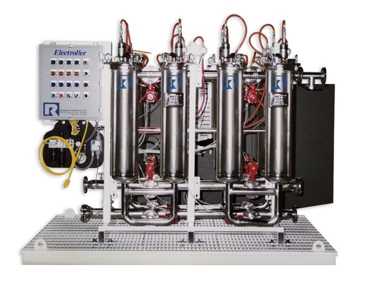 An automatic backwashing filter unit. Photo courtesy of Rosedale Products.