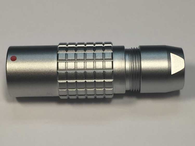 A LEMO® B Series cable connector. Photo courtesy of Alpine Electronics.